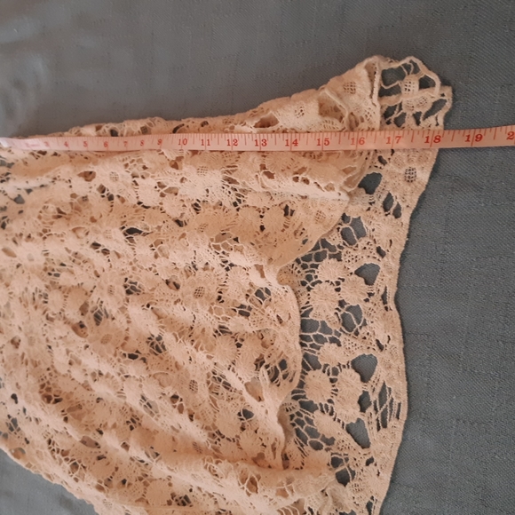 Knit Crochet Floral Lagen Look Boho Top Approx. Size Med - Picture 5 of 6